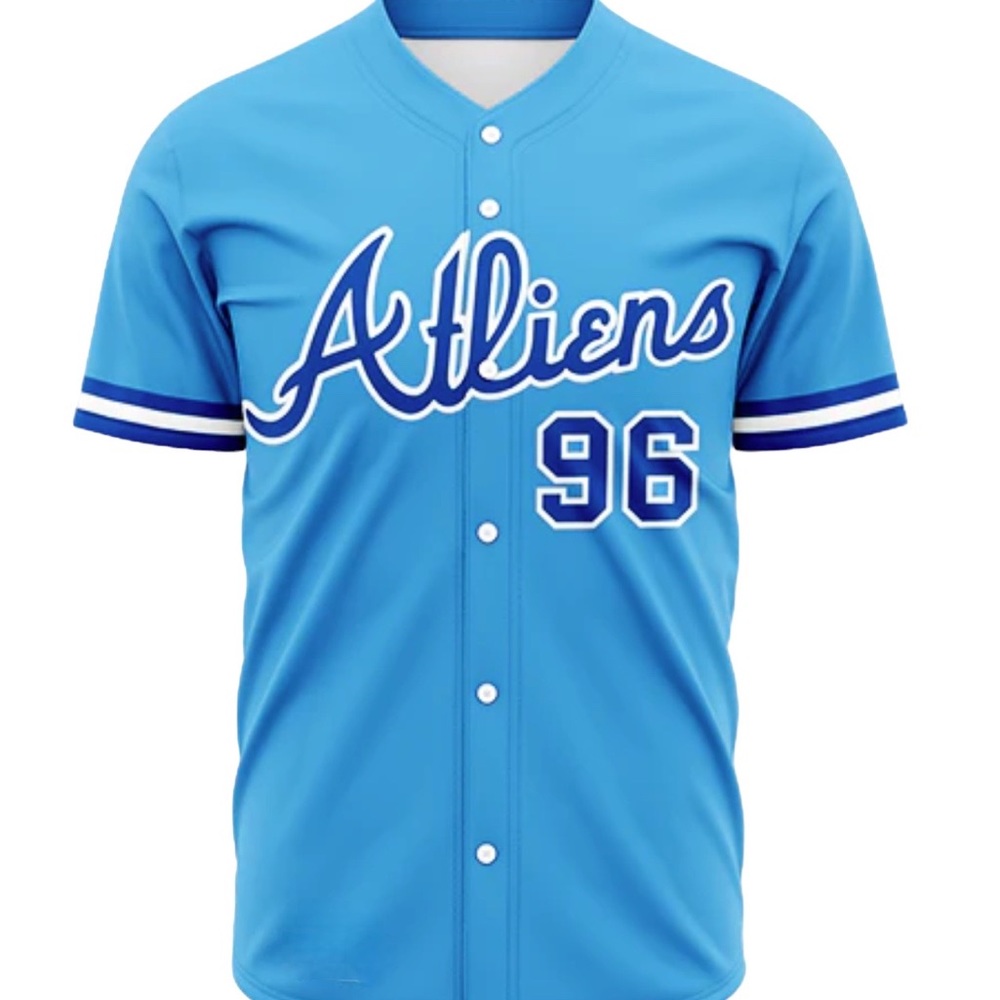 ATLiens Outkast Andre 3k Atlanta Braves Powder Blue Jersey FULLY SUBLIMATED - Picture 11 of 15